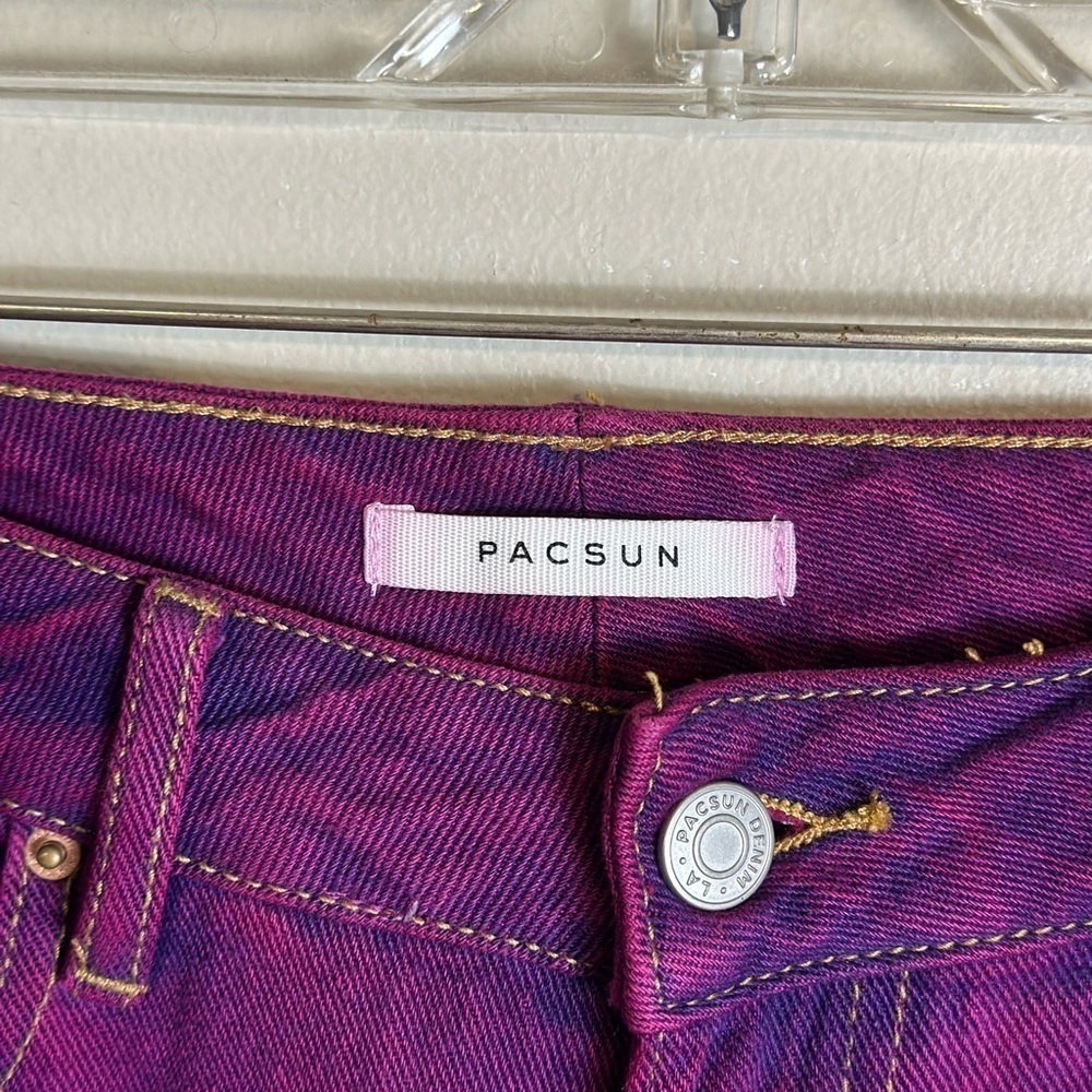 Pacsun mom jeans 25 14”waist 10-1/2 rise 27”inseam-purple preowned great conditi - Picture 6 of 7
